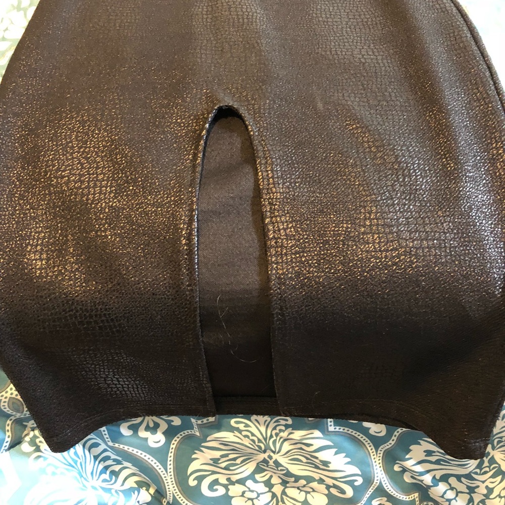 Black silk leather dress